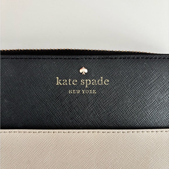 Kate Spade New York Cameron Street Lacey Black and Cream Leather Wallet - Picture 4 of 11